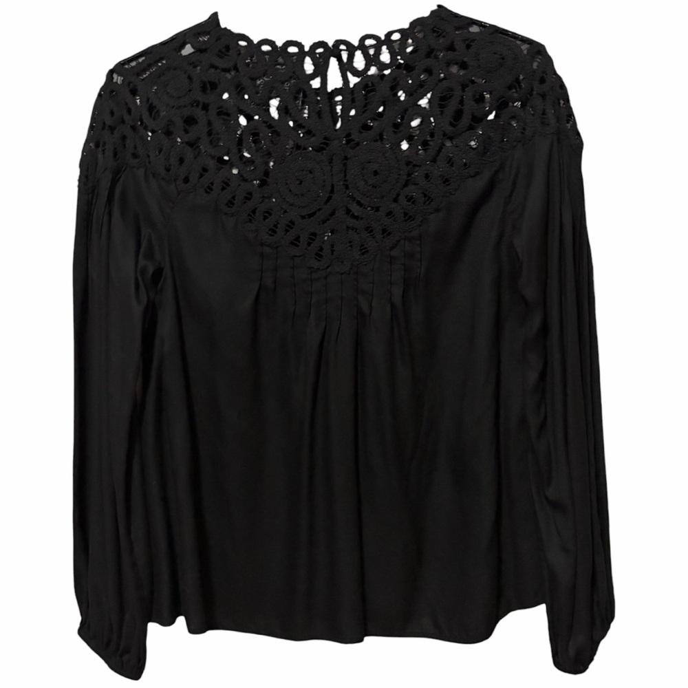 JOHNNY WAS Black Long Sleeve Cielito Modal Blouse XS - Picture 7 of 12